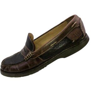 EH by TR & Co Mens 10.5 Black Brown Loafers Shoes
